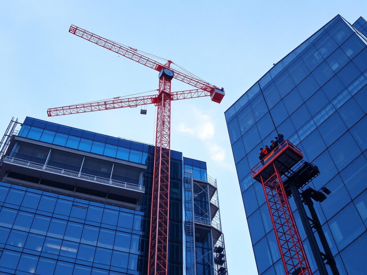 Hoogbouw met torenkraan